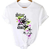 T-shirts Tops With Short Sleeve Cartoon Prints